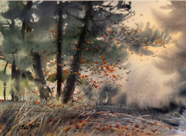 Foggy Morning watercolor