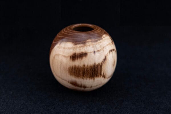 Hollow sphere wooden bowl