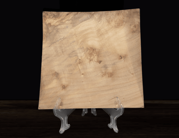 Maple Burl Turned Wood Square Platter