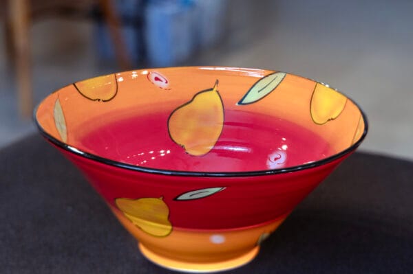 red pear ceramic bowl by Natalie Warrens