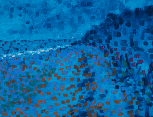 Study Headland 2 – Vibration in Blue, Night Oil on Paper 12 x 16