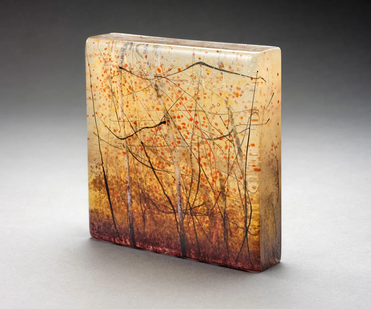 Flurry of Leaves Kiln Formed Glass Creation by Angelita Surmon – Grey ...