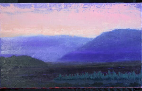 Tetons at Dusk Oil paint on Canvas by Robert Gamblin